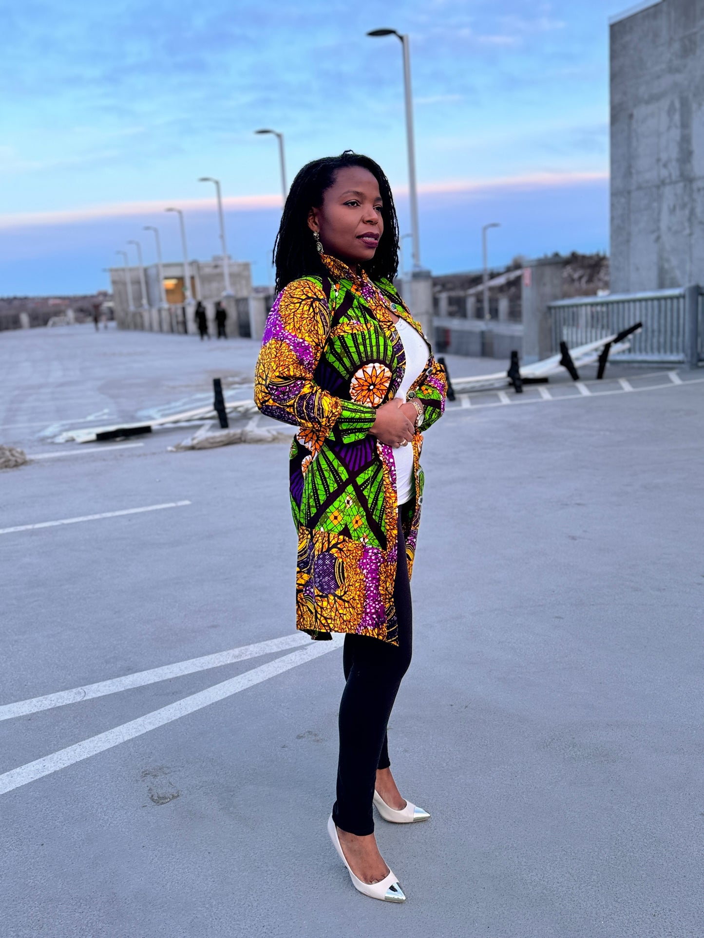 Ankara Long Sleeve Shirt dress